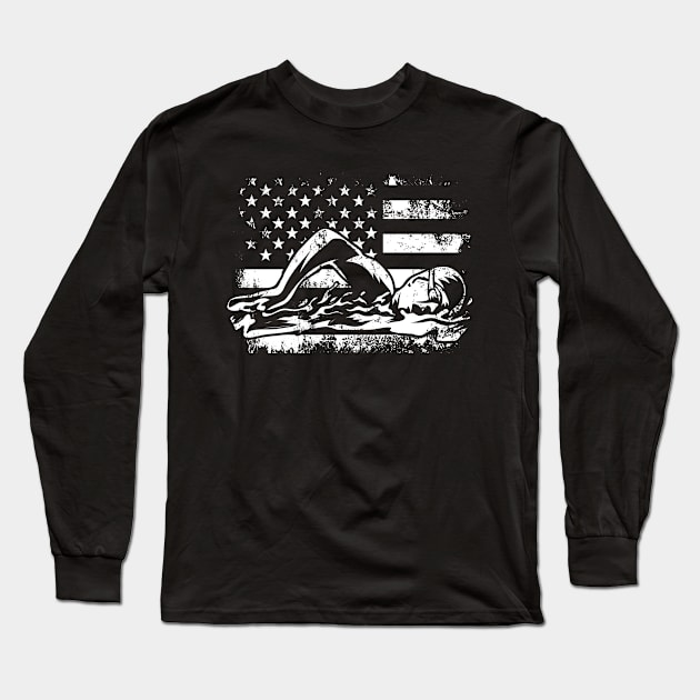 Swimming USA Long Sleeve T-Shirt by AngelBeez29